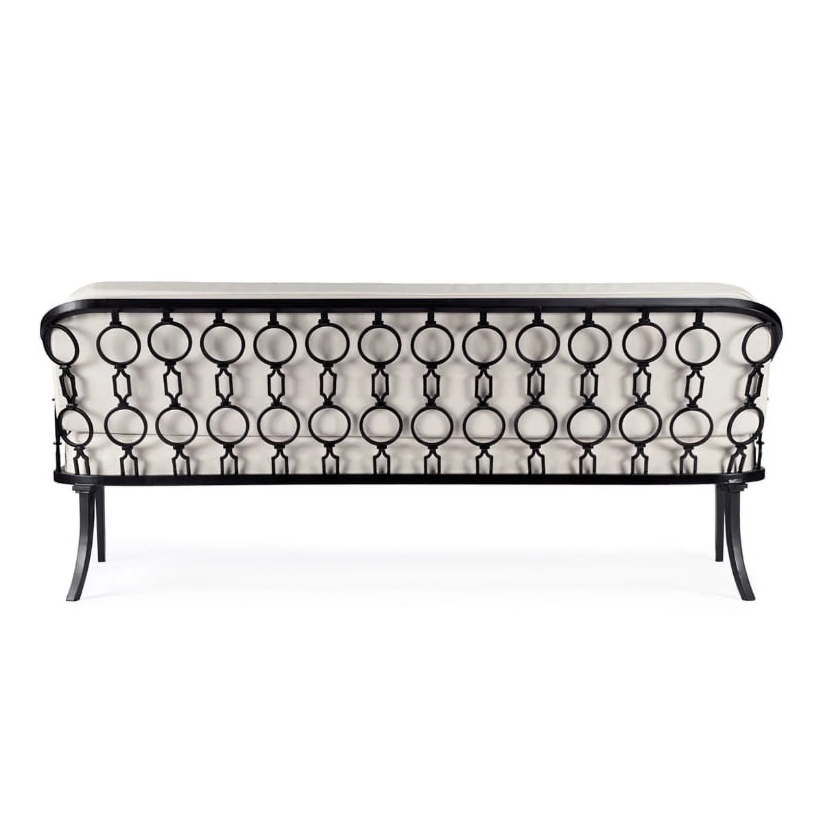 Black Iron Upholstered Outdoor Sofa H684513
