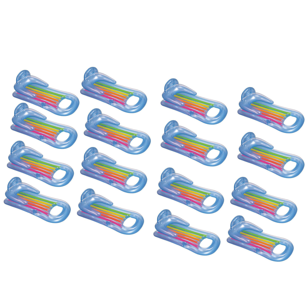 King Kool Lounge Floating Swimming Pool Lounger with Cupholder 16 Pack Y561