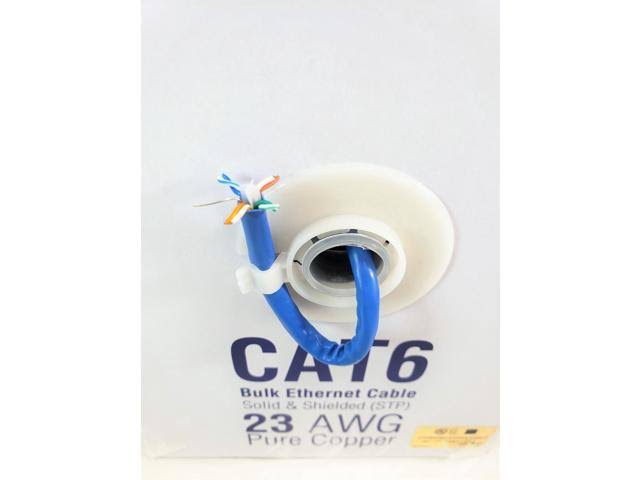 500ft Solid Shielded Cat6 Bulk Ethernet Cable Blue O471063