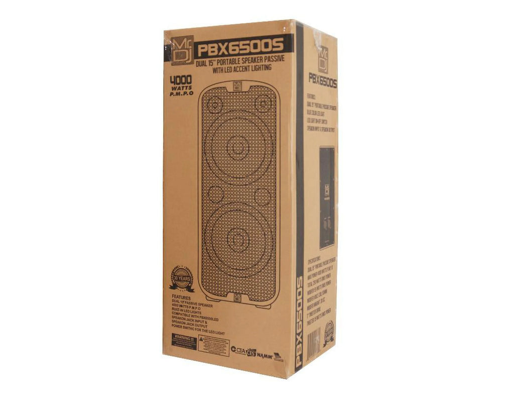 Dual 15” 3-Way Full-Range Powered and Passive DJ PA Bluetooth Loudspeaker W51085