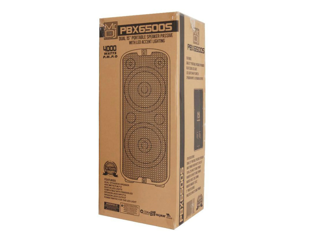 Dual 15” 3-Way Full-Range Powered and Passive DJ PA Bluetooth Loudspeaker W51085