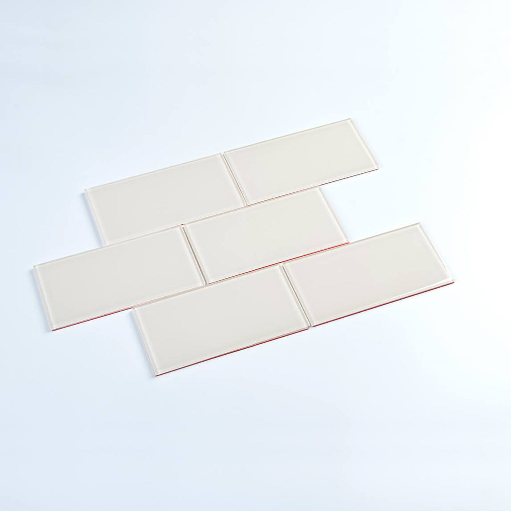 Ivory Glass Peel & Stick Subway Tile Z7455