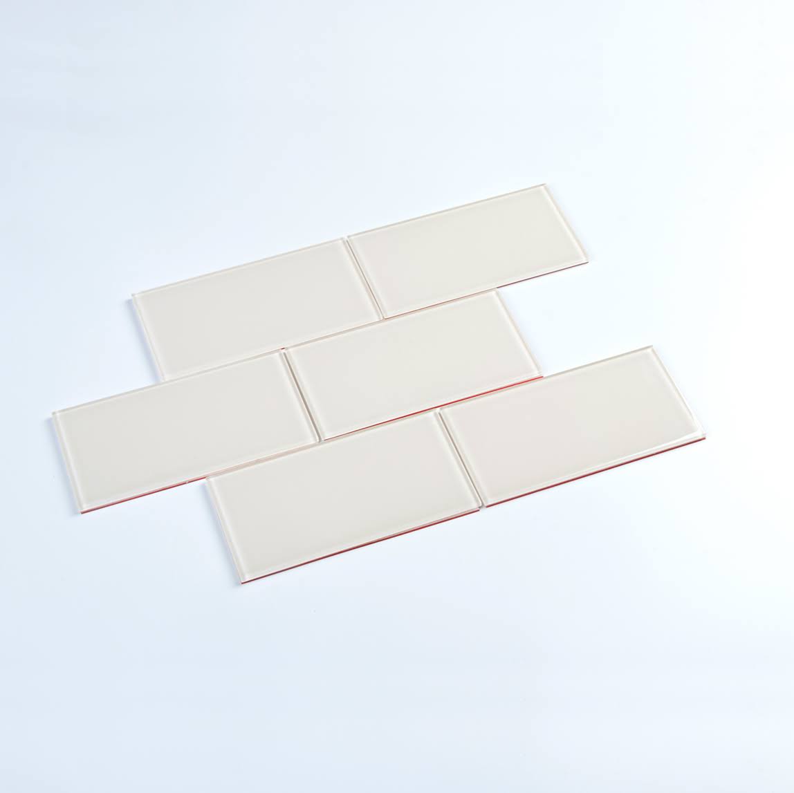 Ivory Glass Peel & Stick Subway Tile Z7455