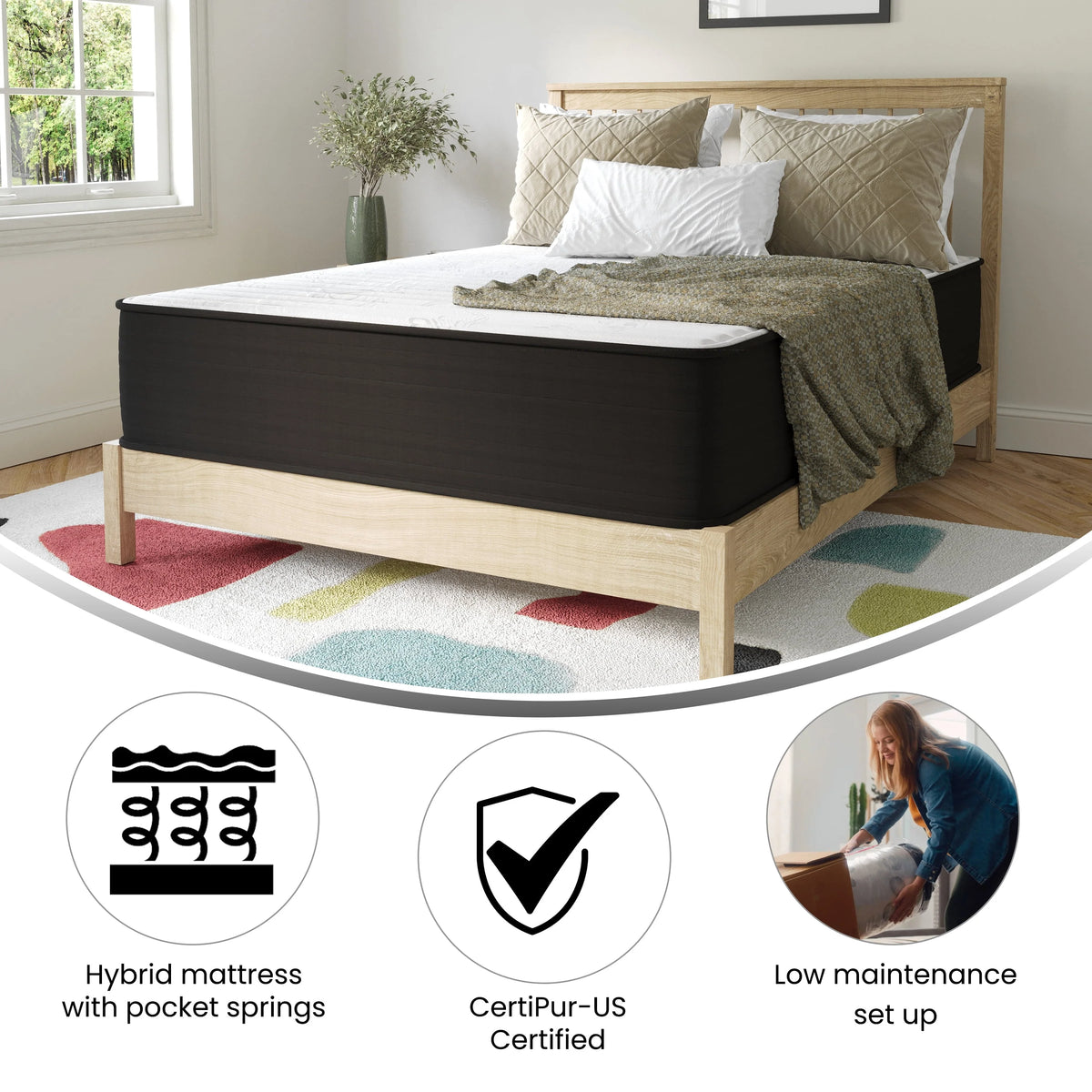 12” Foam & Pocket Spring Hybrid Mattress, Full R14770
