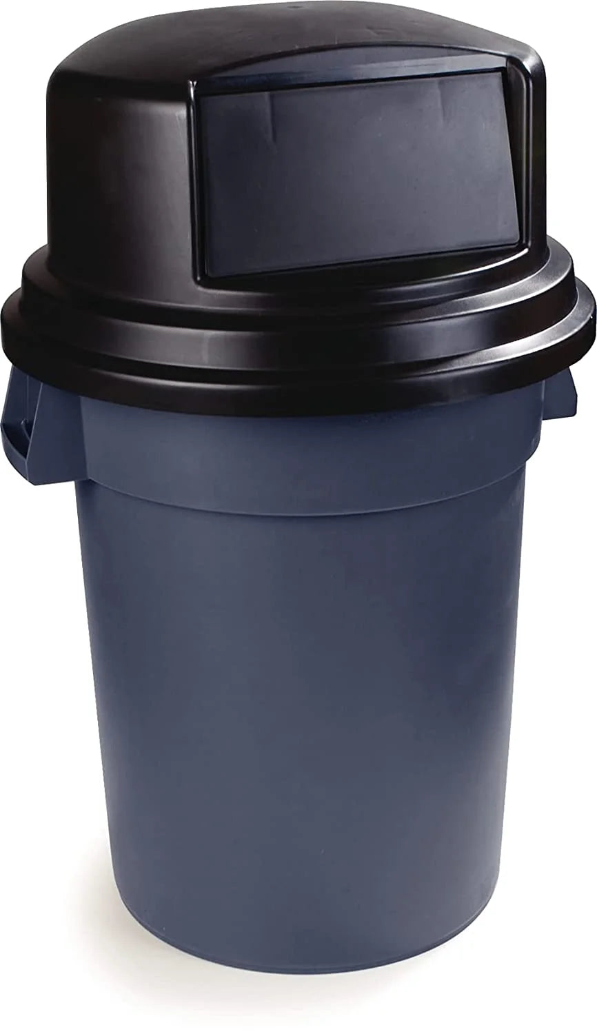 Black Round Trash Can Dome Lid with Hinged Door E189