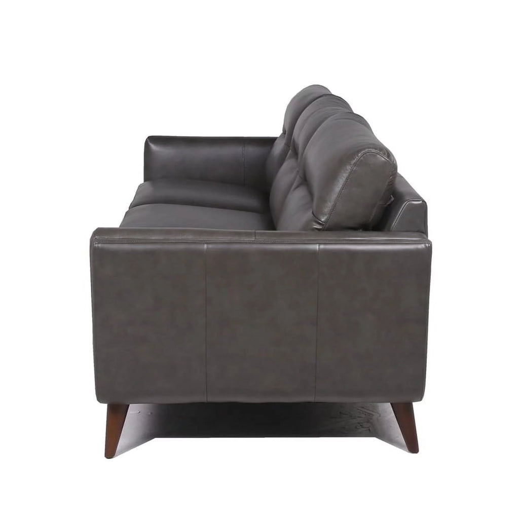 Mid-Century Leather Sofa in Gray I2501