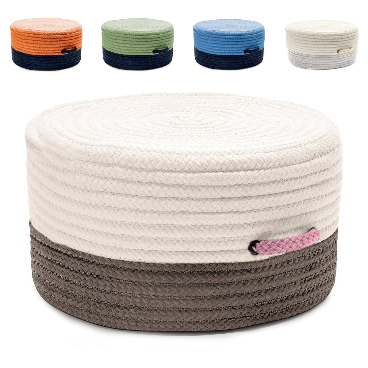 Gray & Pink Pouf F8229