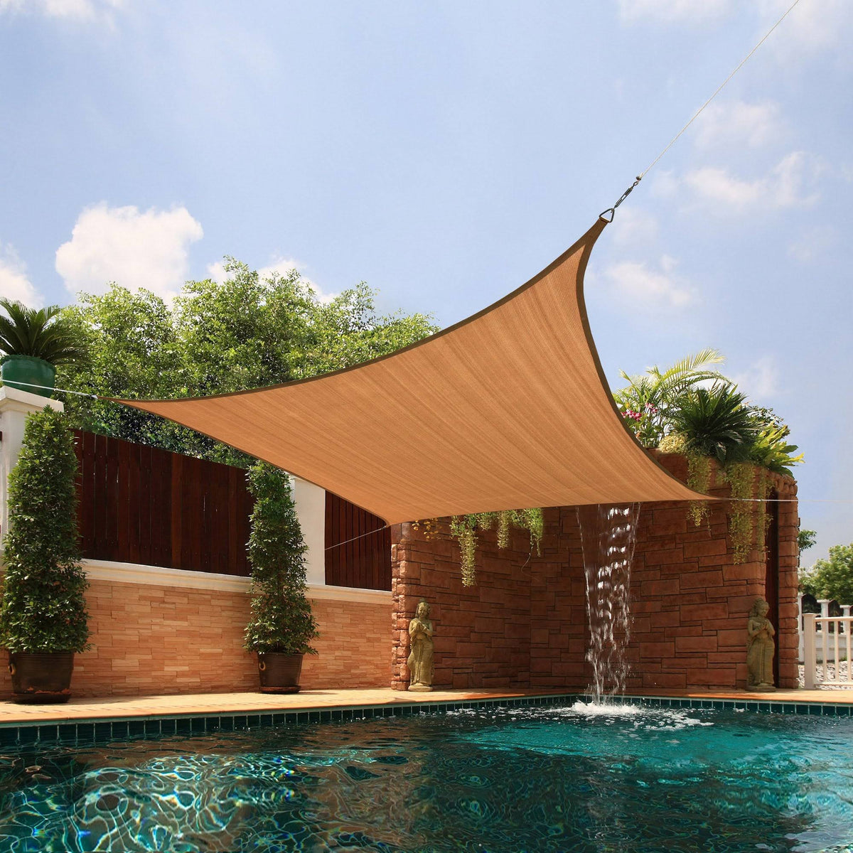 Beige Square Fabric Sun Shade B105525