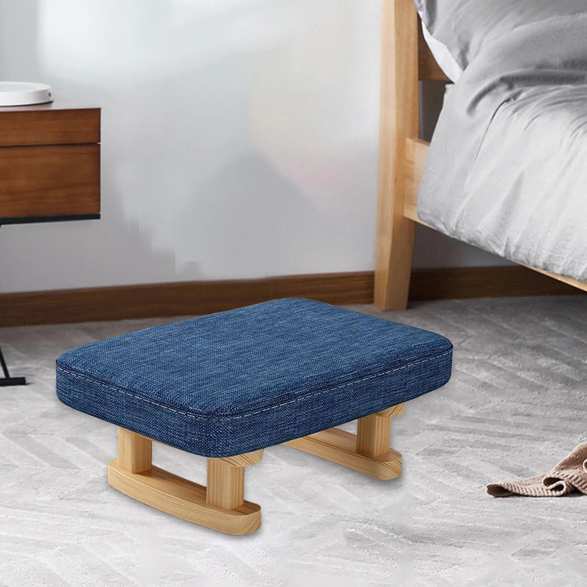Blue Padded Small Ottoman Foot Rest J3365
