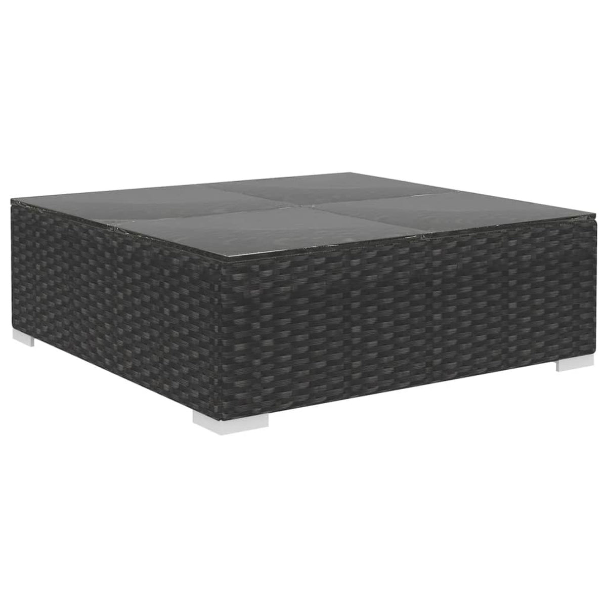 10 Piece Black Poly Rattan Outdoor Sectional Sofa Set Y29031