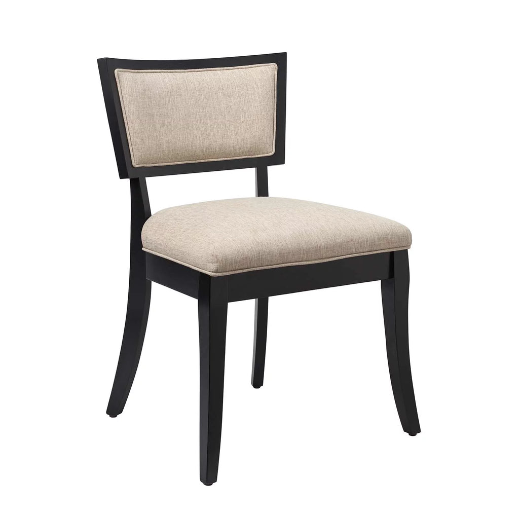 Beige Upholstered Fabric Dining Chairs Set of 2 V96218