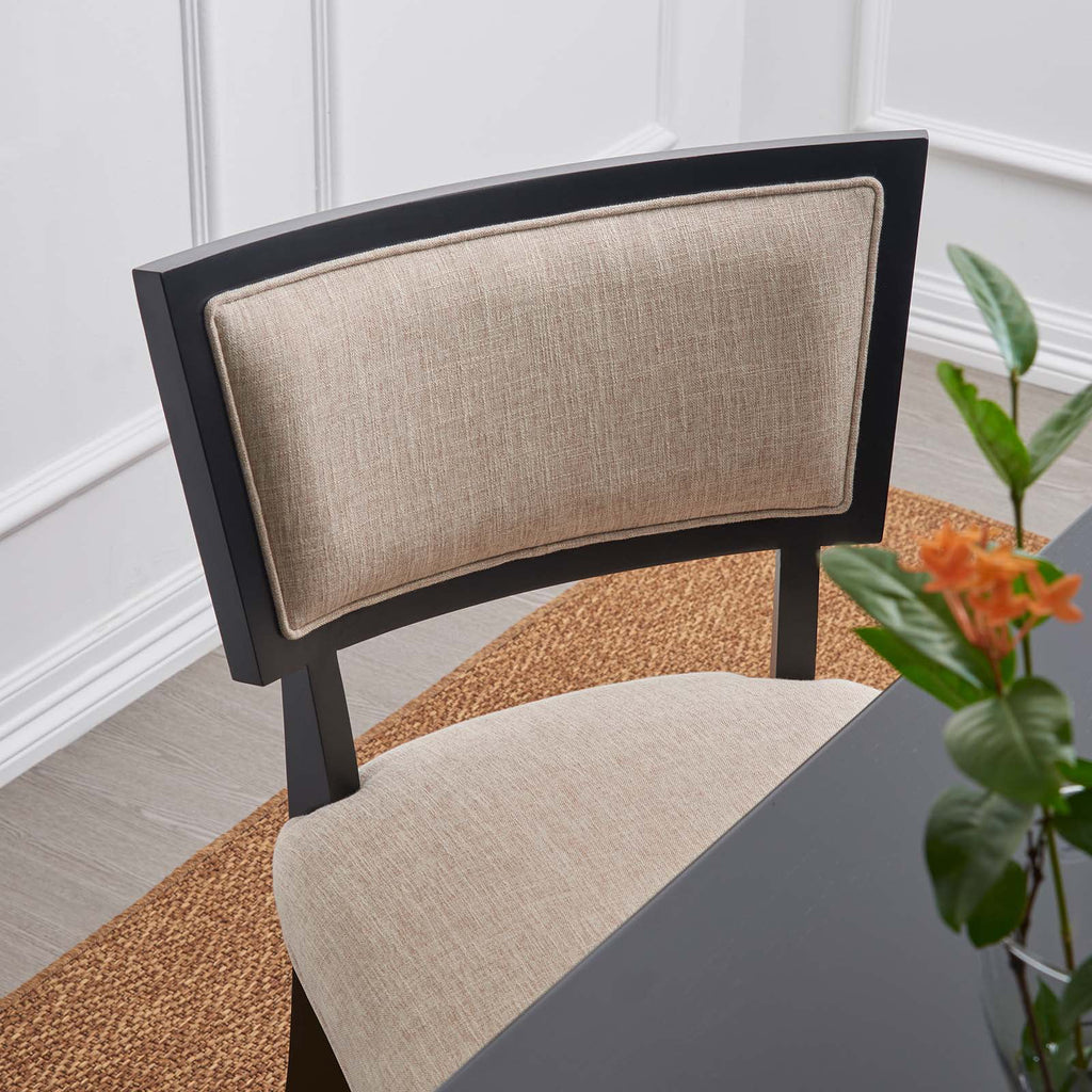 Beige Upholstered Fabric Dining Chairs Set of 2 V96218