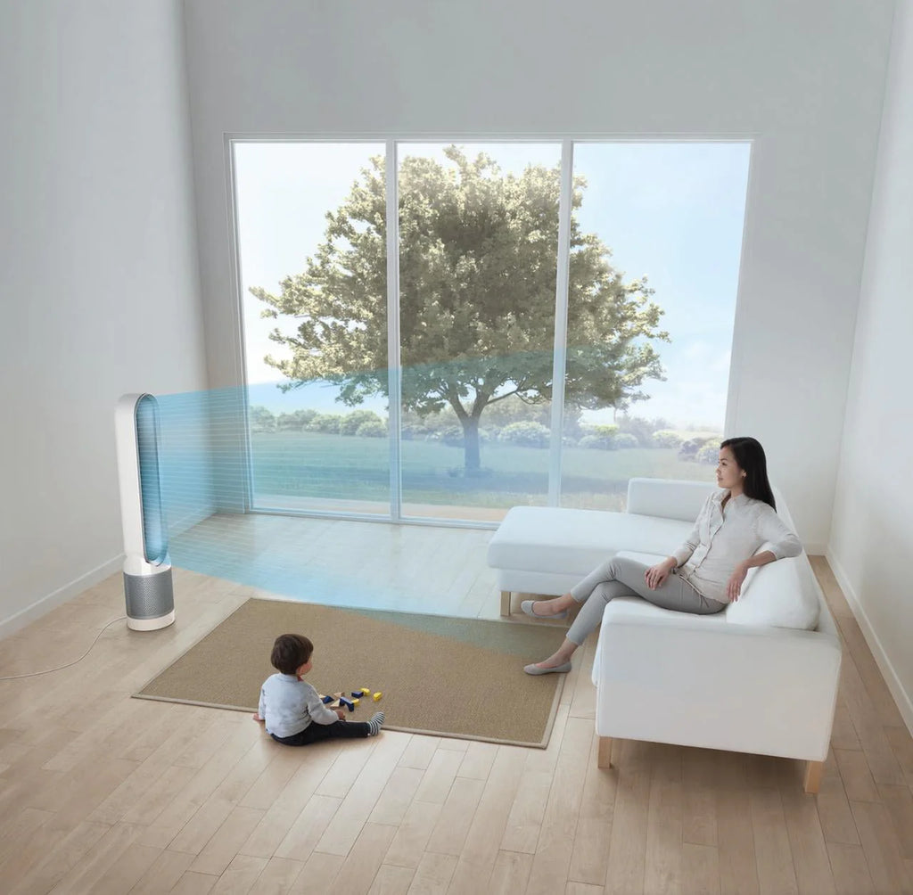 White Silver Tower Air Purifier Fan C405810
