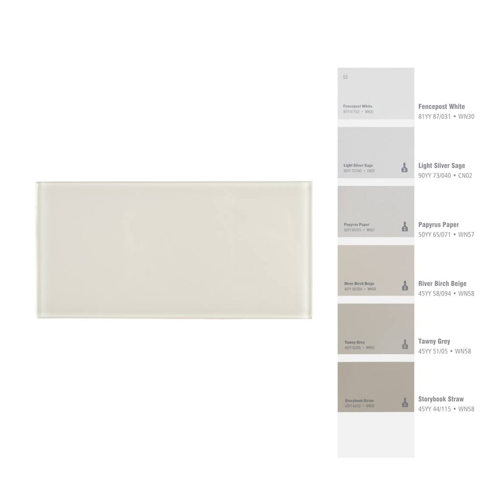 Ivory Glass Peel & Stick Subway Tile Z7455