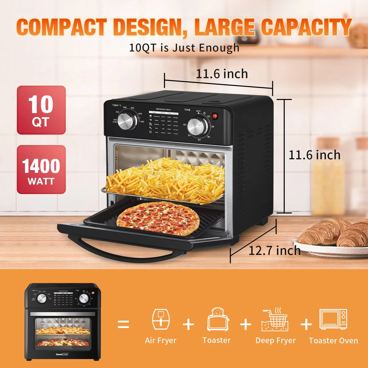 10QT Air Fryer Toaster Oven E86276