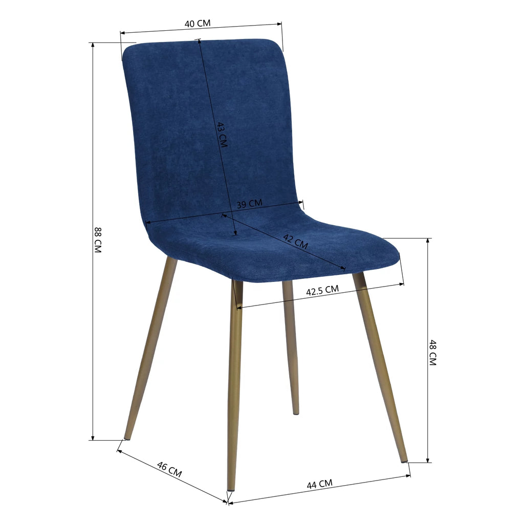 Navy Blue Velvet Dining Chairs Set of 4 J1965