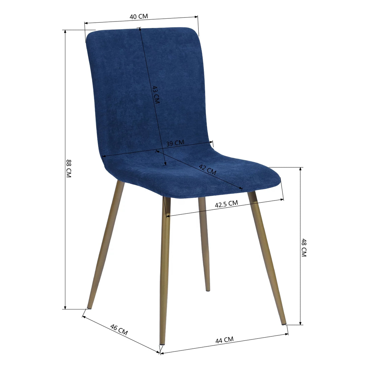Navy Blue Velvet Dining Chairs Set of 4 J1965