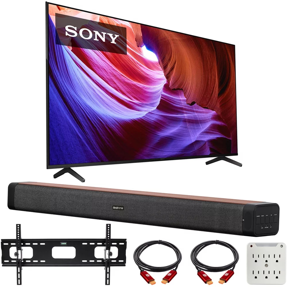 75" 4K HDR LED TV with Soundbar, TV Wall Mount Bracket and 6-Outlet Surge Adapter M548914