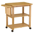 Natural Wood Kitchen Cart with Cutting Board B256
