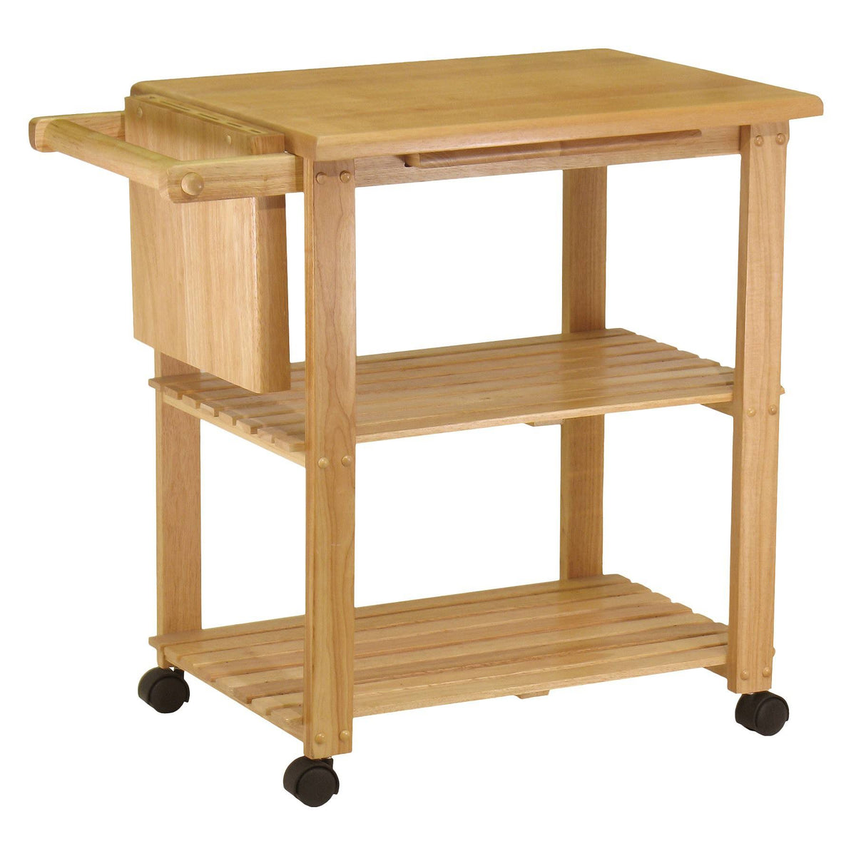 Natural Wood Kitchen Cart with Cutting Board B256