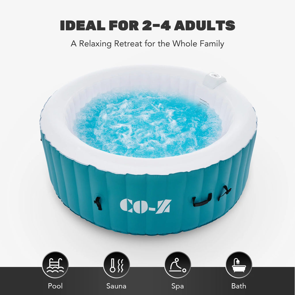 4 Person 6ft Inflatable Hot Tub Pool with Massage Jets S138130