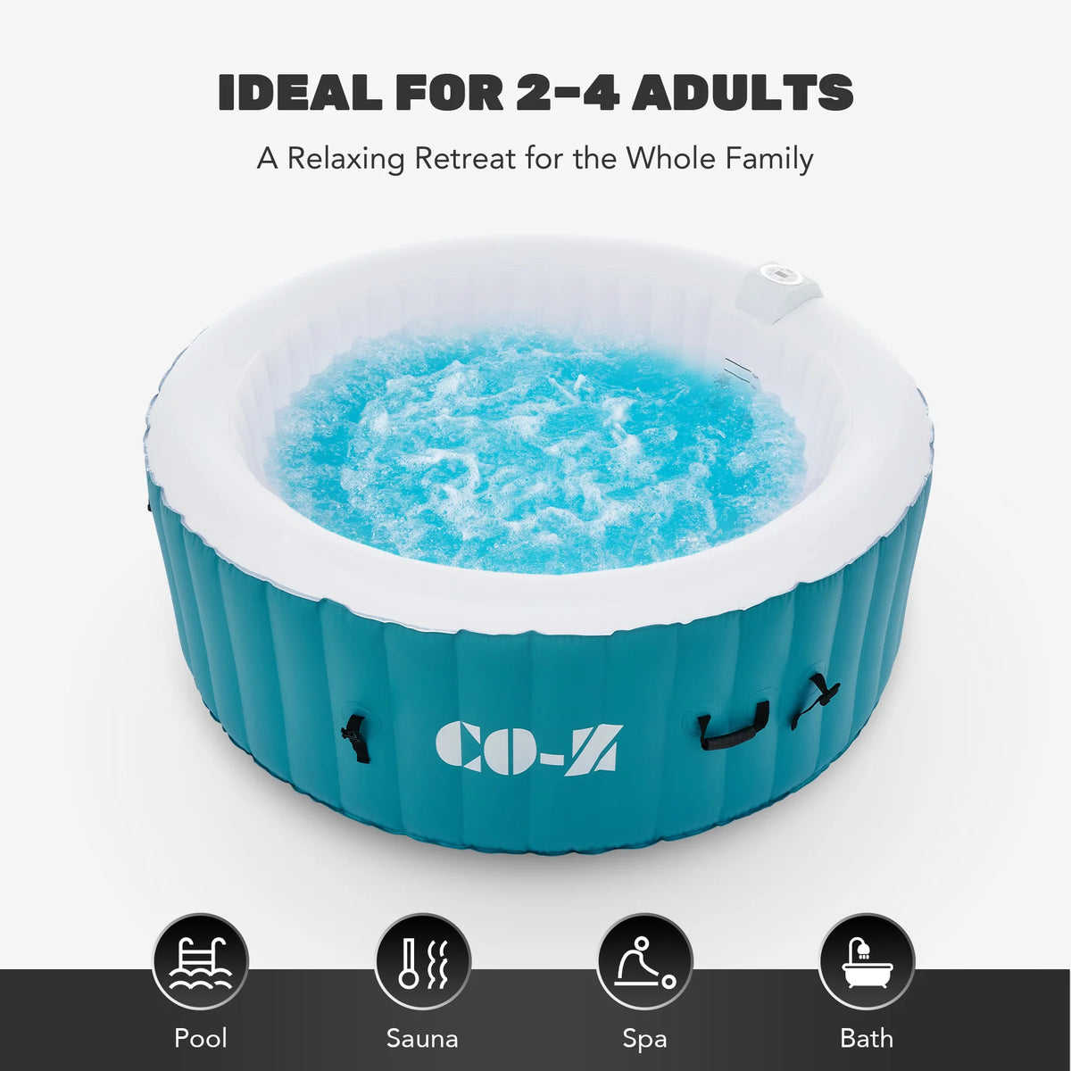 4 Person 6ft Inflatable Hot Tub Pool with Massage Jets S138130
