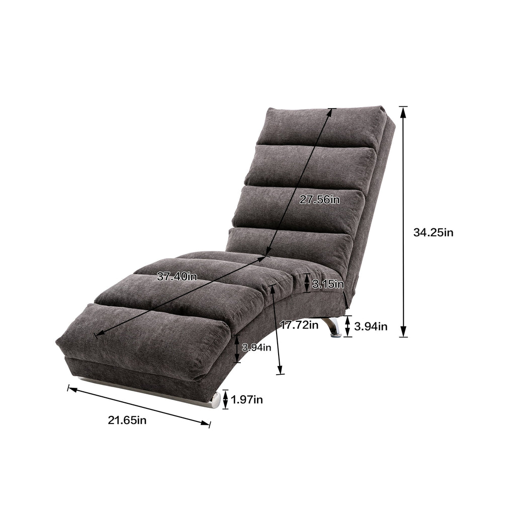Dark Gray Linen Massage Recliner Chaise Chair O741