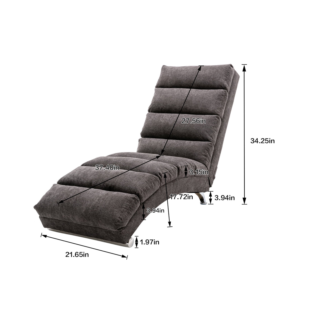 Dark Gray Linen Massage Recliner Chaise Chair O741