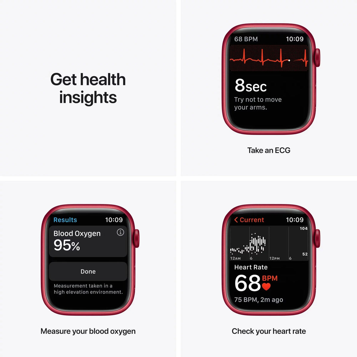 Red 45 mm Aluminum Case Smartwatch with Sport Band C34122