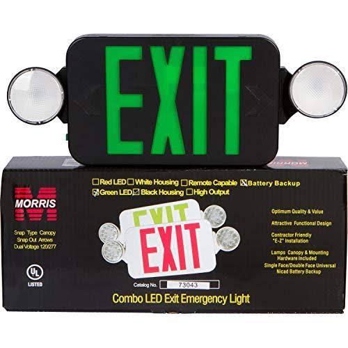 Micro Combo LED Exit Emergency Light Black Housing O1535