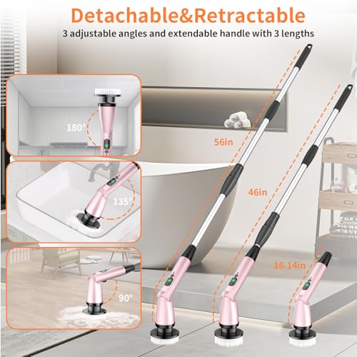 Cordless Electric Spin Scrubber with Long Handle W341