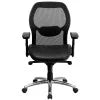 Black Mesh Executive Swivel Office Chair with Adjustable Lumbar & Arms J73740