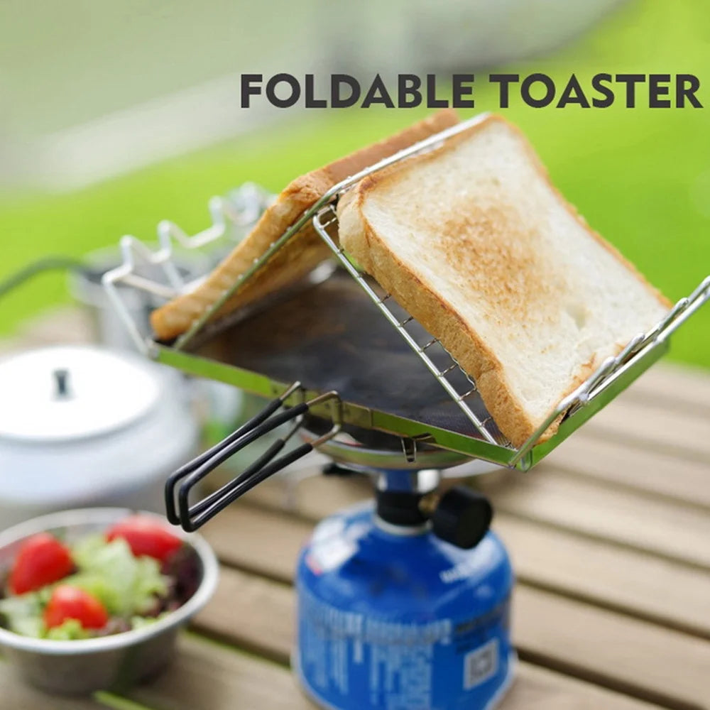 Stainless Steel Folding Camp Stove Toaster Rack J998