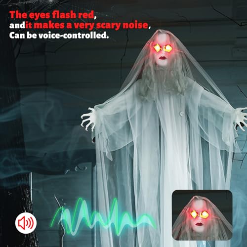 White 6FT Hanging Ghosts Halloween Decoration C801488