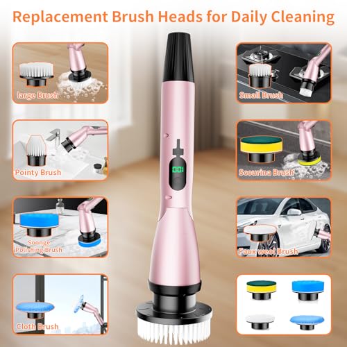 Cordless Electric Spin Scrubber with Long Handle W341