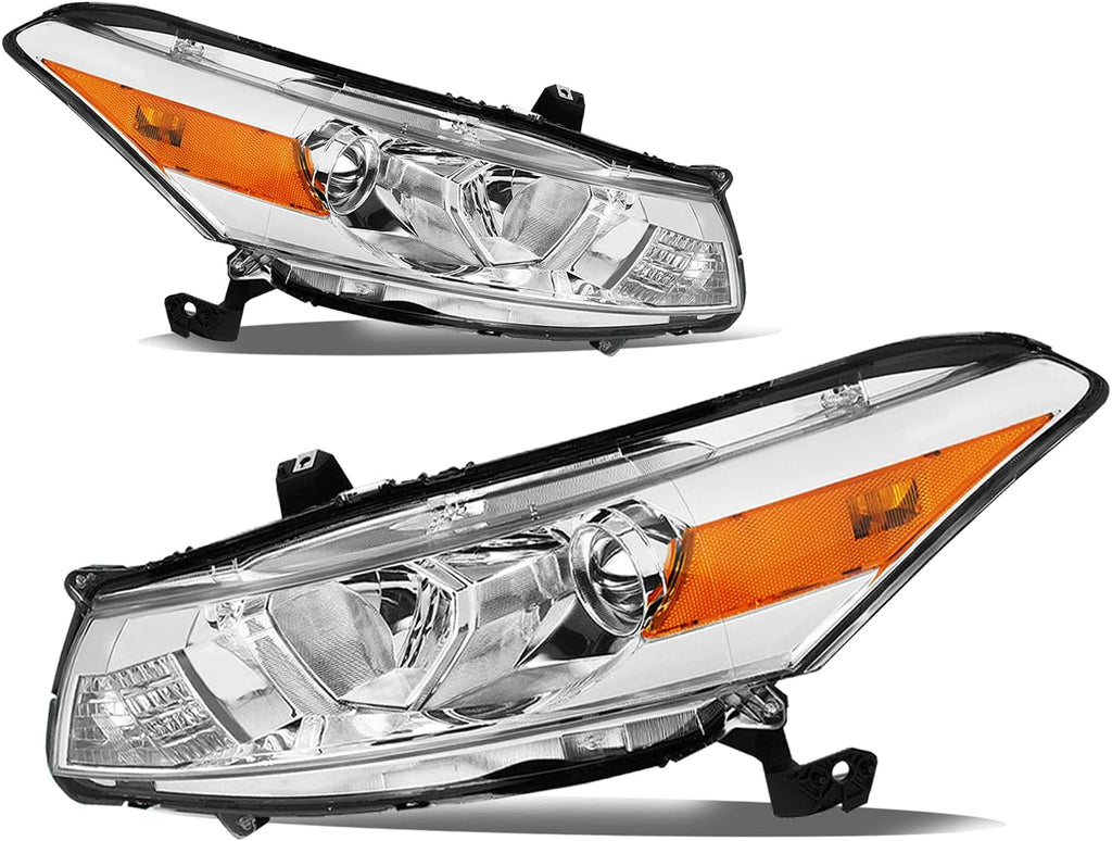 Headlight Assembly Replacement for 2008 to 2012 Honda Accord 2-Door Coupe Chrome Housing I996251