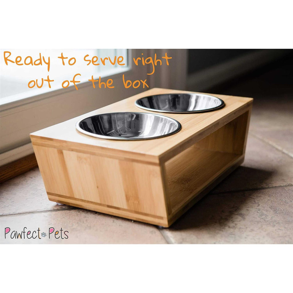 Elevated Dog Bowl Stand with 4 Stainless Steel Bowls F234