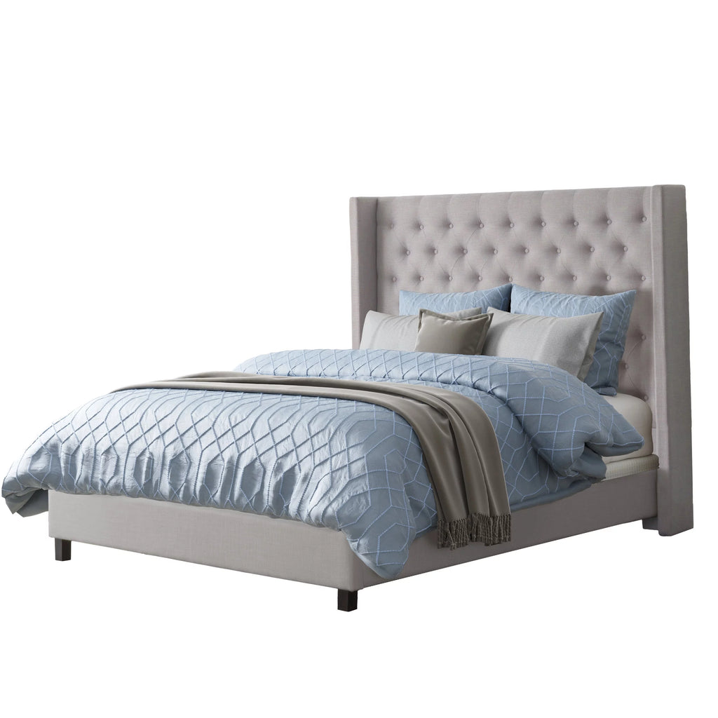 Tufted Fabric Wing Bed King O80731
