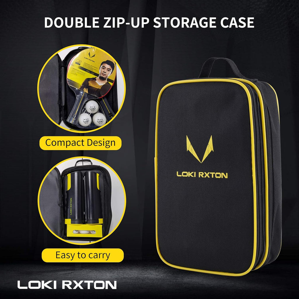Ping Pong Paddles Set of 2 with Retractable Net, 6 Pack 3-Star Balls Portable Storage Case K640