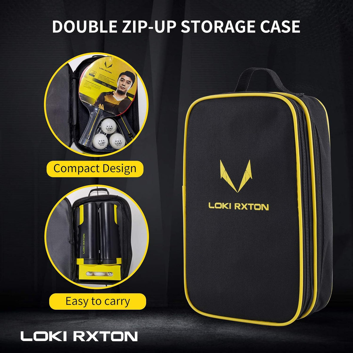 Ping Pong Paddles Set of 2 with Retractable Net, 6 Pack 3-Star Balls Portable Storage Case K640