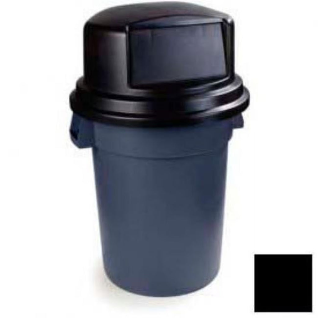 Black Round Trash Can Dome Lid with Hinged Door E189