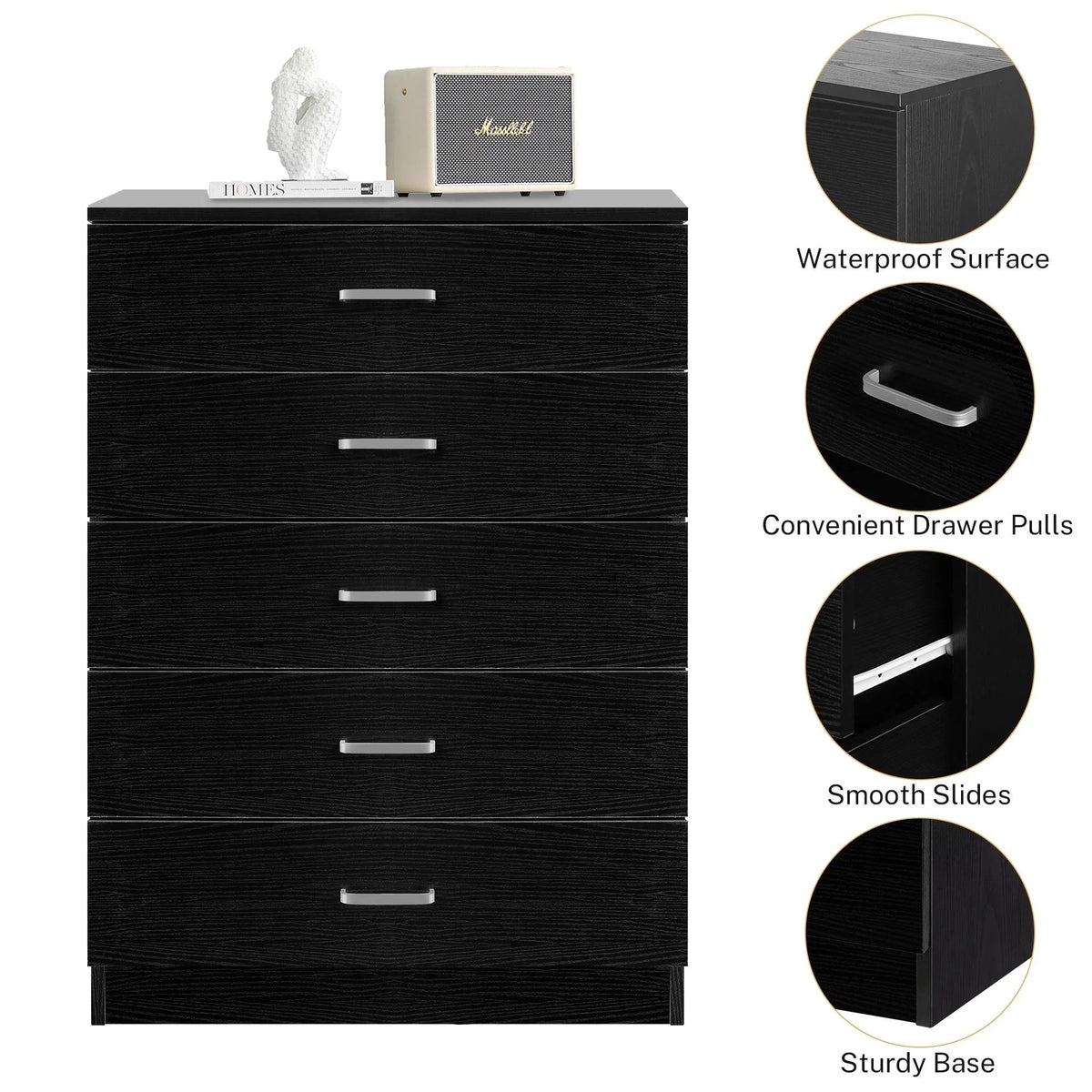 Rustic Brown 5 Drawer Dresser D6969