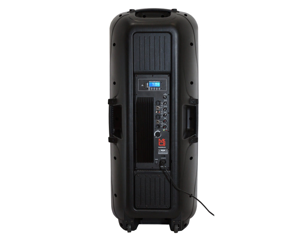 Dual 15” 3-Way Full-Range Powered and Passive DJ PA Bluetooth Loudspeaker W51085