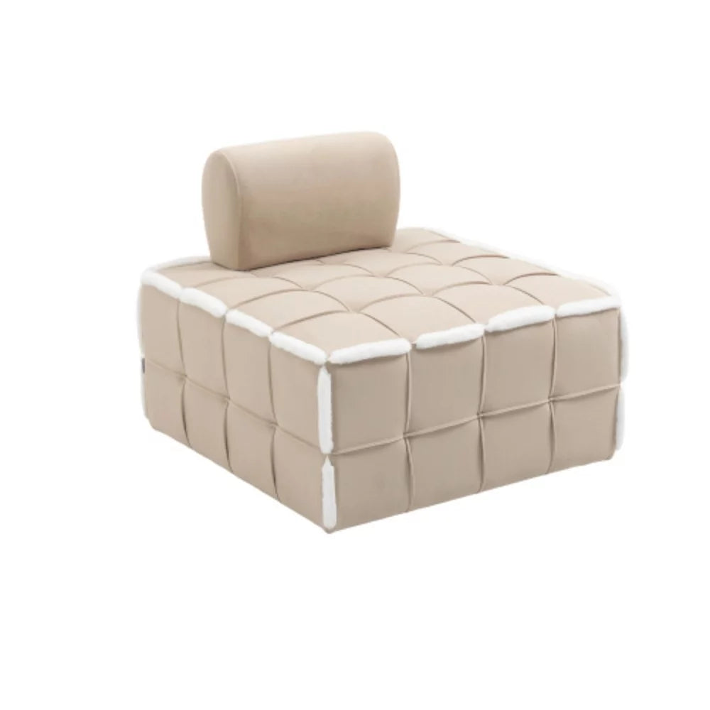 Beige Upholstered Armless Accent Sofa Chair C762