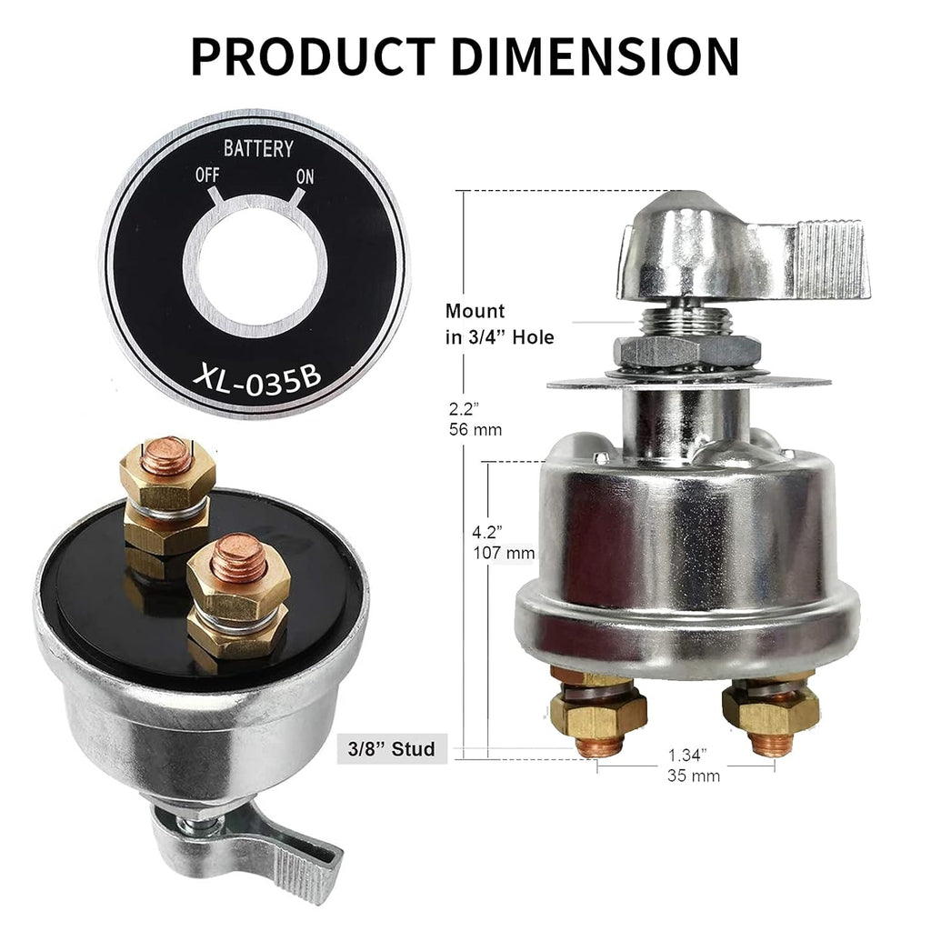 12-48V High Current Battery Disconnect Switch Pack of 2 Q288
