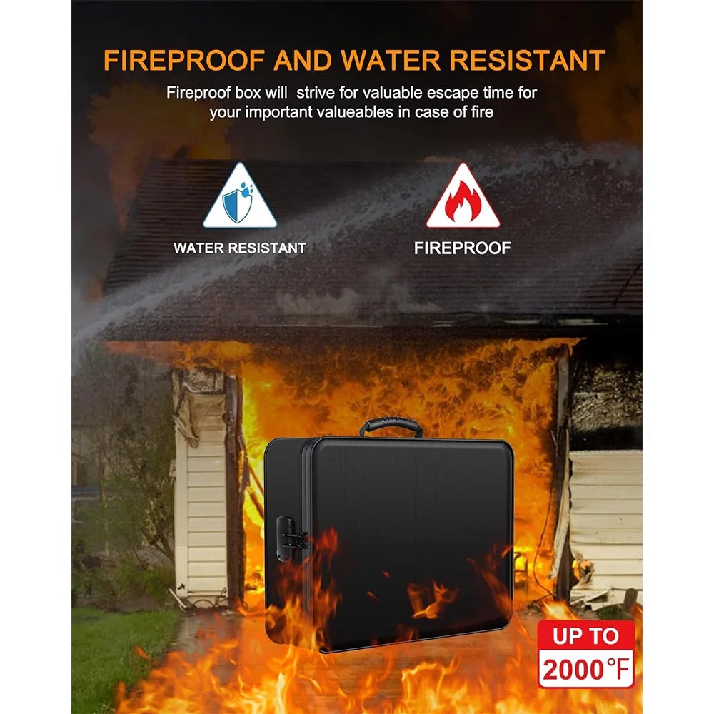 Fireproof Waterproof Document Organizer Box with Lock U54077
