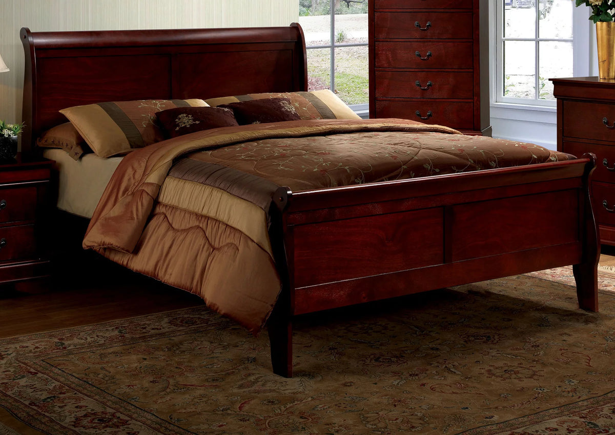 Queen Size Cherry Solidwood Sleigh Bed K749812