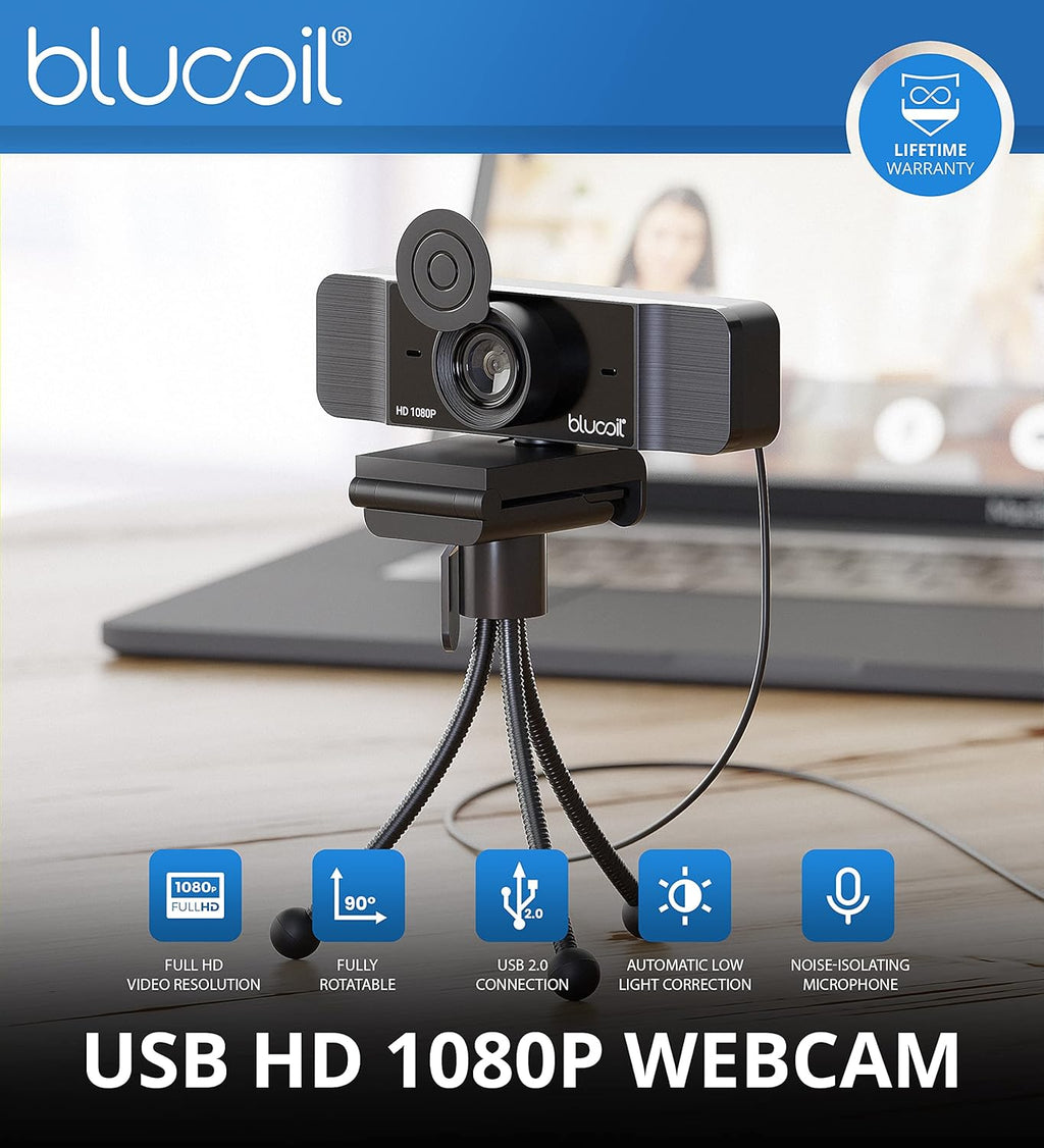 Noise Canceling Bluetooth Headset Bundle with USB Webcam and Conference Speakerphone M7415