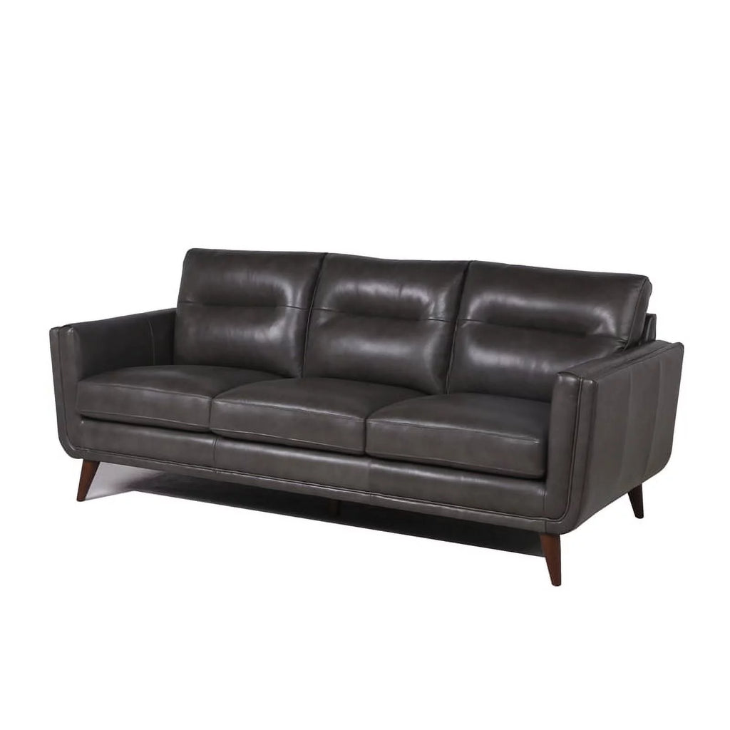 Mid-Century Leather Sofa in Gray I2501