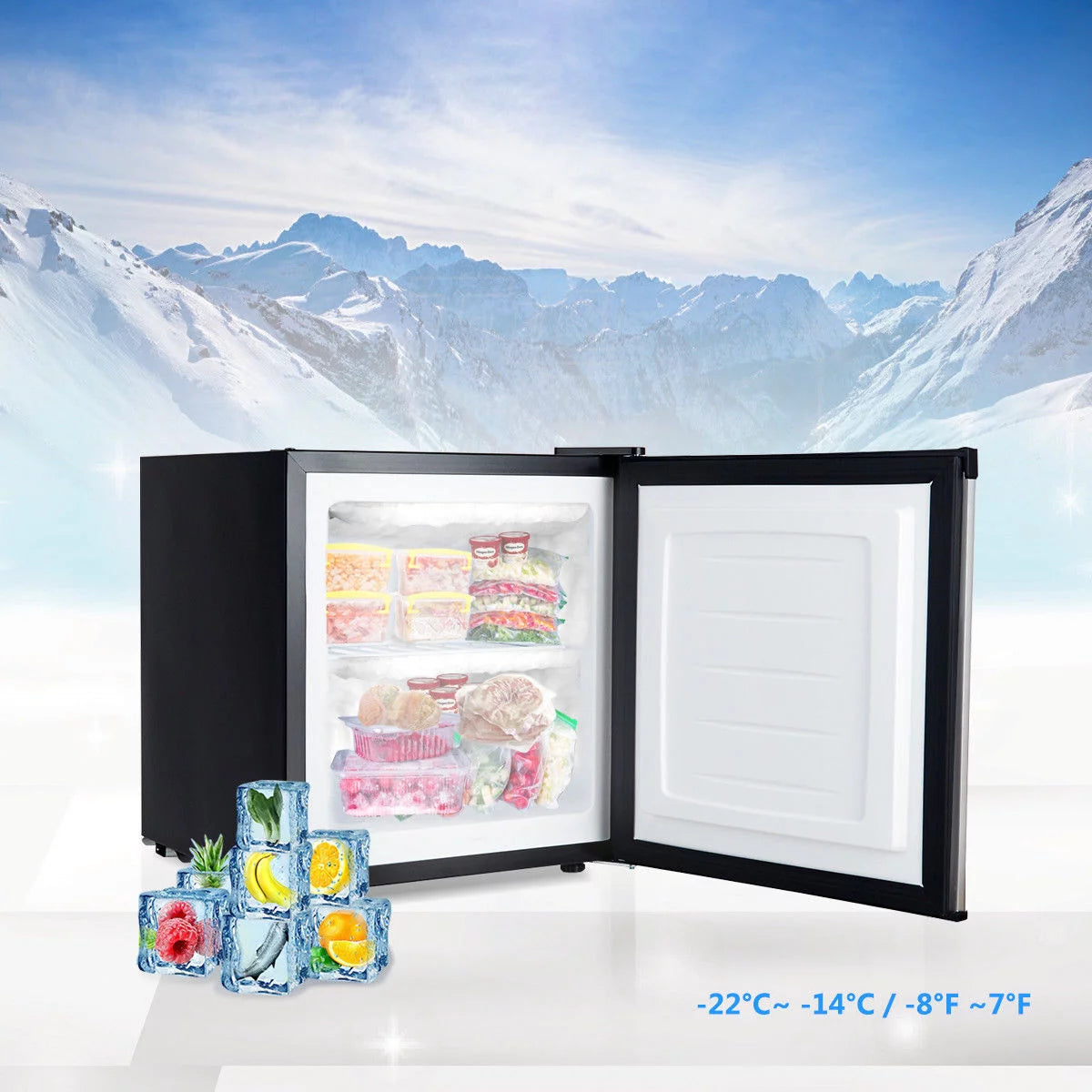 1.1 cu.ft. Compact Single Door Upright Freezer Stainless Steel H8094